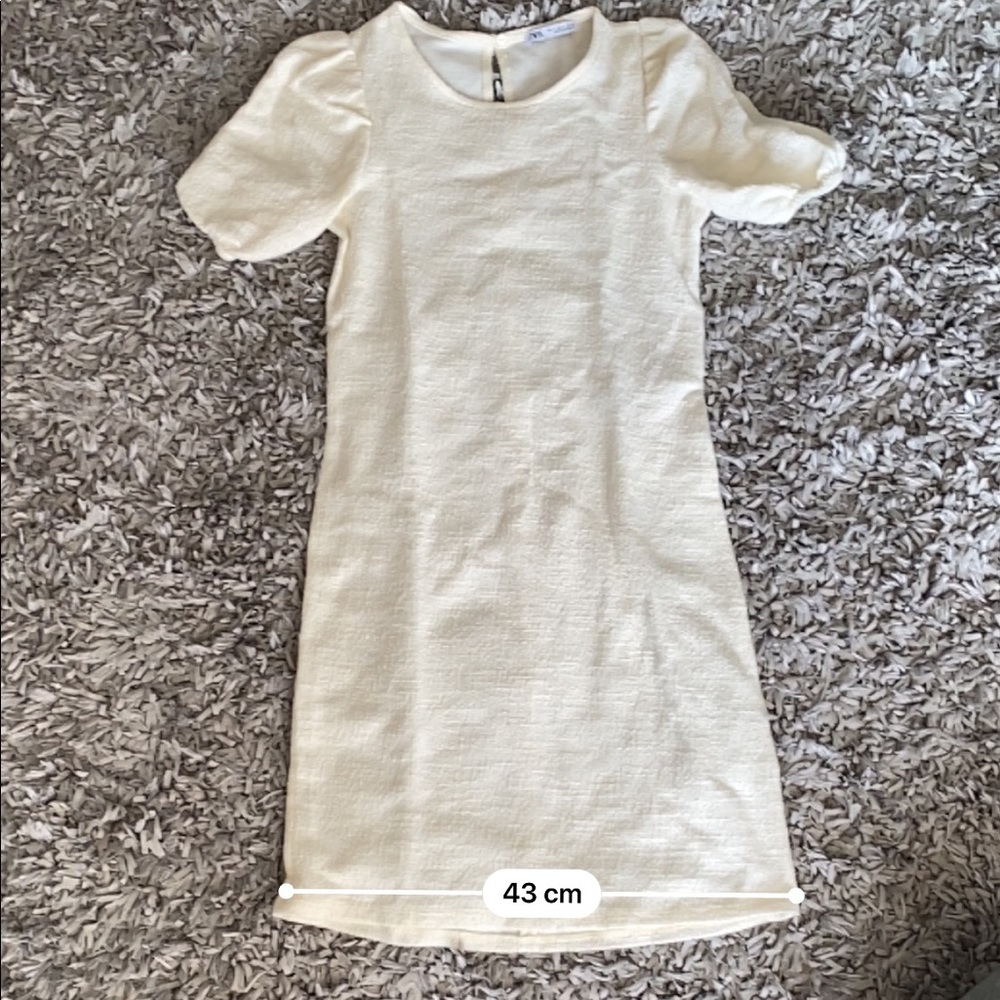 NWOT Zara Small White TEXTURED DRESS WITH VOLUME - Picture 13 of 15
